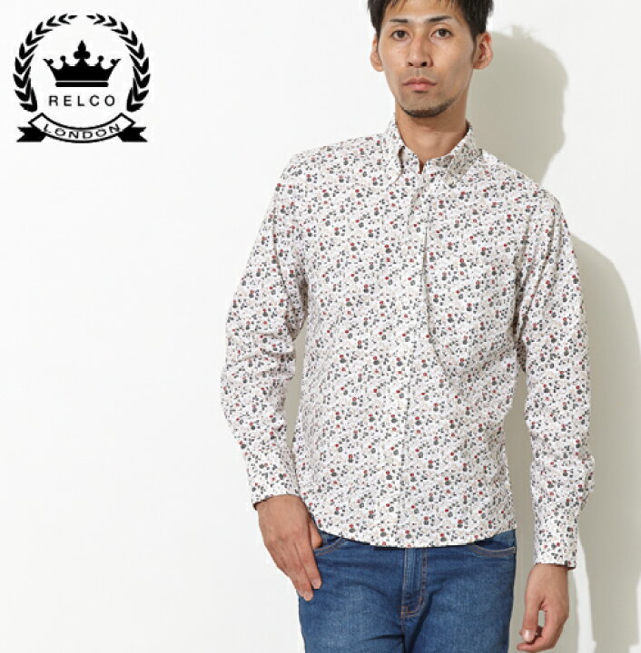 楽天市場 Relco シャツ 花柄 メンズ レトロ 長袖 シャツ 花柄シャツ モッズ モッズファッション シャツ メンズ ギフト トラッド Clozest モッズメンズレディース