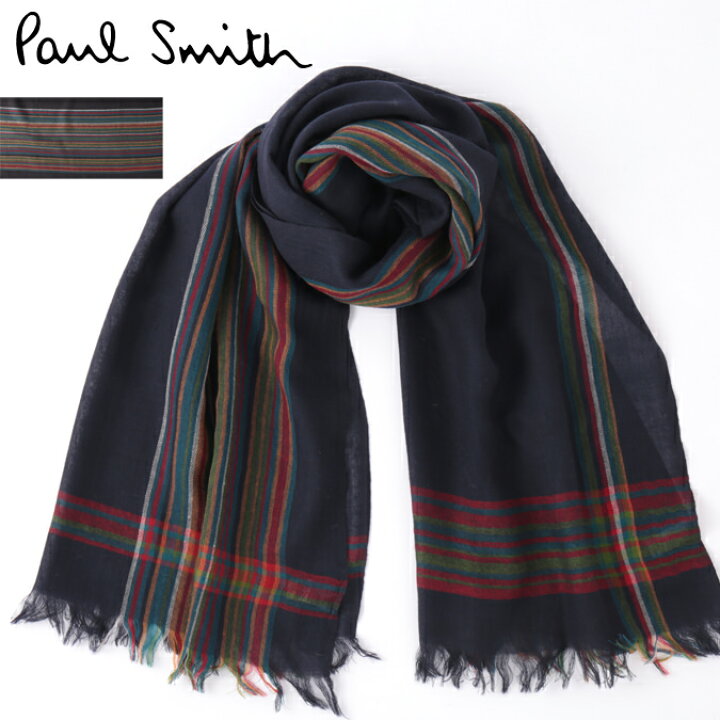 楽天市場 Paul Smith メンズ マフラー ポールスミス スカーフ ウール マルチボーダー 2色 大判 ネイビー ブラック モッズファッション ギフト ロング 長い トラッド Clozest モッズメンズレディース