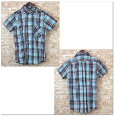 RELCOレルコチェック半袖シャツメンズ【送料無料】2013新作モッズファッションCheckShirt半袖シャツスカイブルーSkyBlueボタンダウンコットンUKモッズシャツモッズファッションmshteu53*s*m*l*xl