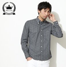 RELCO長袖シャツペイズリー【送料無料】レルコメンズ新作モッズファッションPaisley長袖シャツブラックBlackボタンダウンUKモッズシャツモッズファッションmshtrsf15black*m*l*xl
