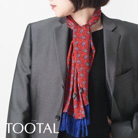 Tootal Vintage ユニセックス レーヨン スカーフ レッド ペイズリー トゥータル ヴィンテージ オリジナル フリンジ レディース メンズ 男女兼用 ギフト プレゼント トラッド