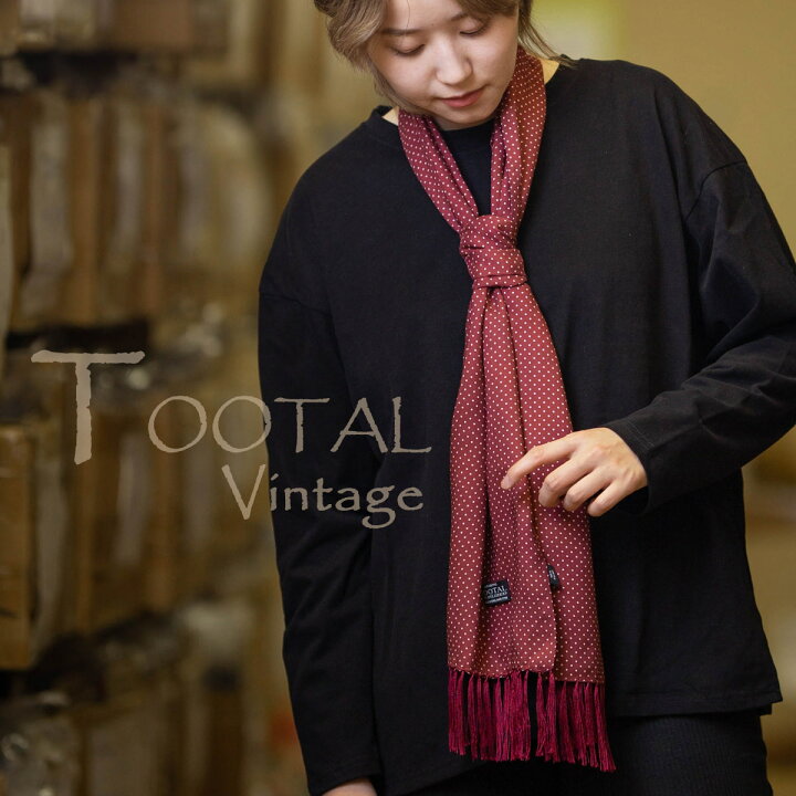 楽天市場】Tootal Vintage ユニセックス レーヨン スカーフ ボルドー 