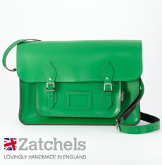 Zatchelsサッチェルバッグ16インチ29×40×10cm英国製マグネットストラップグリーンかばんバッグメンズレディース