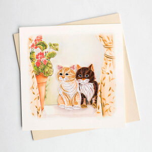 Quilling Card(NCOJ[h) O[eBOJ[h Two Cats 2C̃lR