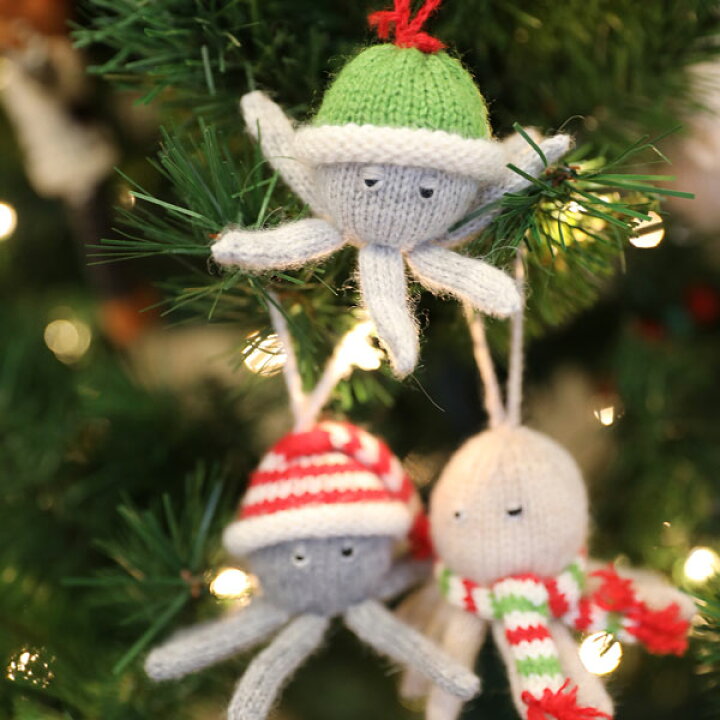 楽天市場 Melange メランジェ オクトパスオーナメント 全3種クリスマス オーナメント クリスマスオーナメント ニットオーナメント ツリー 飾り 飾り付け 装飾 動物 人形 アニマル タコ 毛糸 ハンドメイド 手編み おしゃれ クリスマスグッズ インテリア雑貨 インテリア