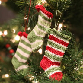 Melange(メランジェ) タイニーソックスオーナメント 全6種クリスマス オーナメント クリスマスオーナメント ニットオーナメント クリスマスツリー 飾り 飾り付け 毛糸 靴下 ソックス ハンドメイド 手編み おしゃれ クリスマスグッズ