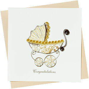 Quilling Card(クイリングカード) グリーティングカード Congratulations 出産祝い ベビーカー