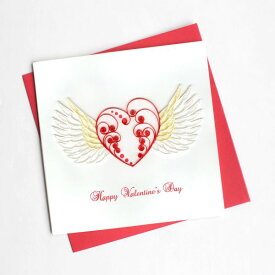 Quilling Card(クイリングカード) グリーティングカード Valentine's Heart バレンタイン ハート
