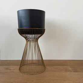 CLOVER(クローバー) アイアンプランター ウィズカーヴスタンド H59.5 6.5号 7号 8号 鉢カバー 鉢 植木鉢 スタンド プランタースタンド 室内 プランター 植物 観葉植物 鉢ポット 鉢プランター アイアン 黒 ゴールド エキゾチック