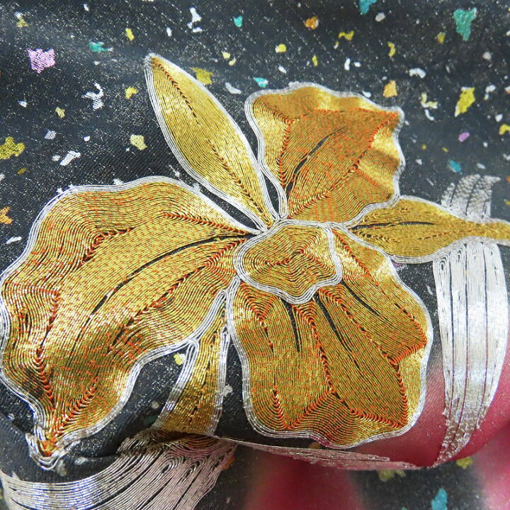 藤林徳扇訪問着プラチナ箔金箔総刺繍シルク