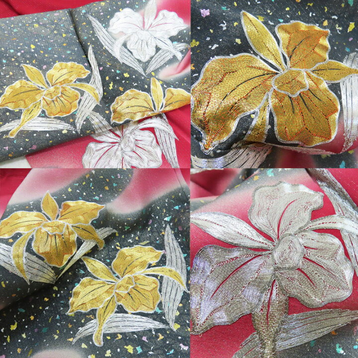 藤林徳扇訪問着プラチナ箔金箔総刺繍シルク