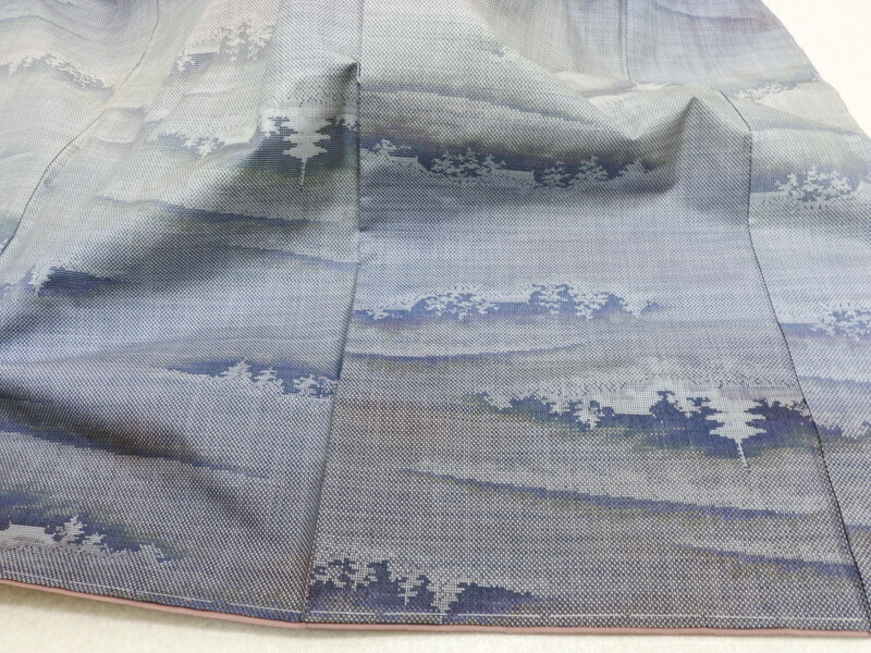 大島紬 染めと織　染織ぼかし　訪問着　古都の風景　御仕立上り(3186) l-y | きもの　club 藤