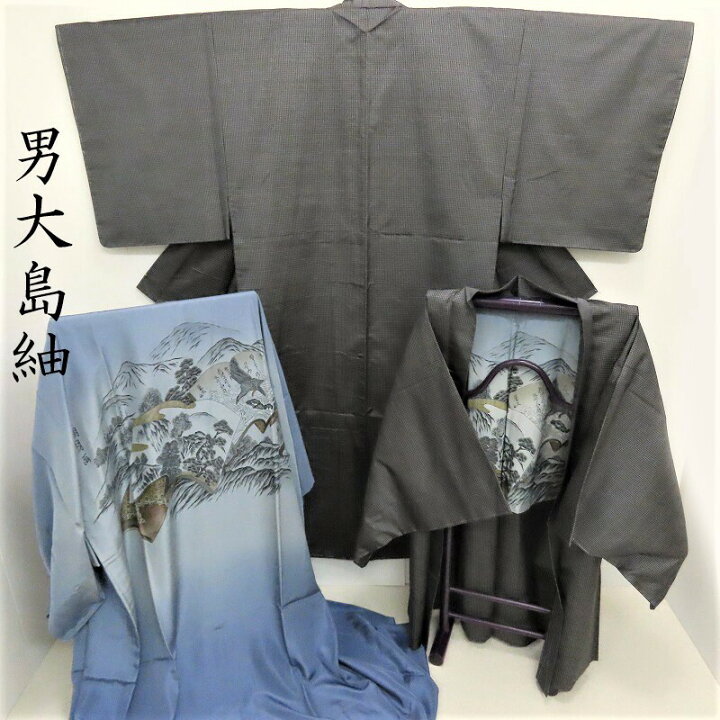 楽天市場】男大島紬 アンサンブル 長襦袢 3点セット 大臣指定工芸品  