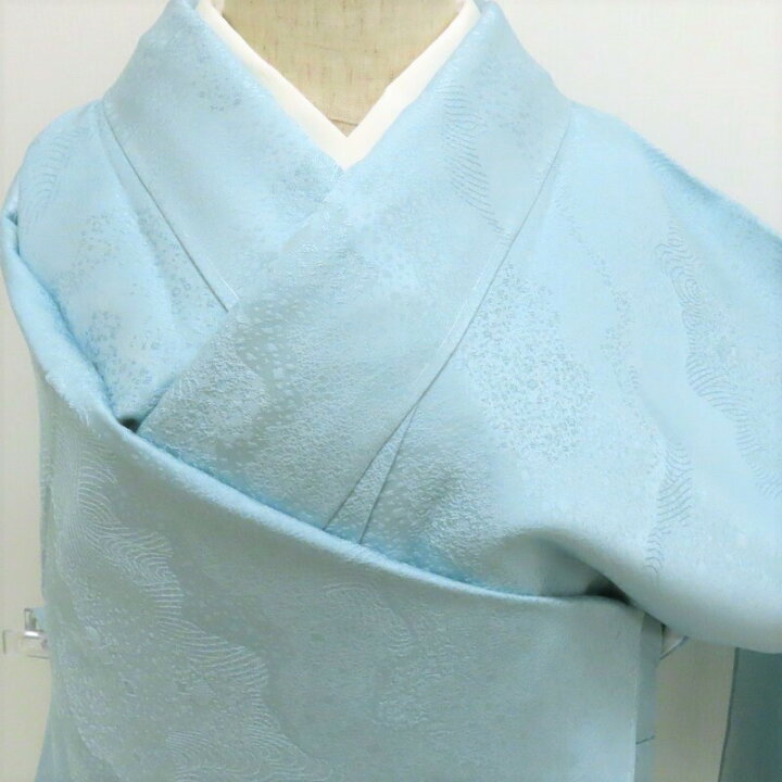 楽天市場】色無地 小紋 新品 紋意匠織り お茶席着物 白藍色 式事 