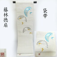 袋帯 綴れ織 藤林徳扇 金駒刺繍 創業三百余年 両面織 菊花ちらし 御仕立上り(3342)-RC