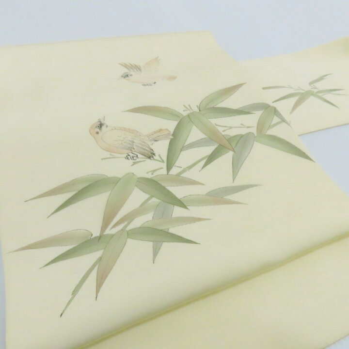 楽天市場】名古屋帯 塩瀬 竹に雀 手描き染 カジュアル 九寸名古屋帯 御