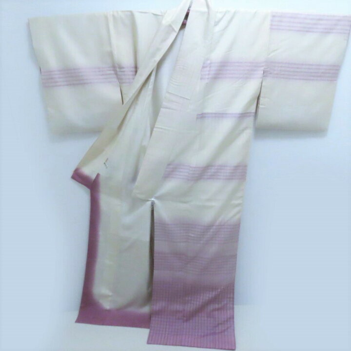Club藤☆訪問着 じゅらく帝王紫 紬 縞間道紋様 様訪問着 ガード（3343 