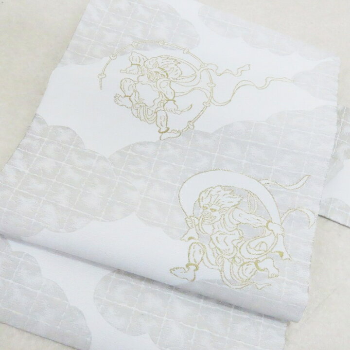 楽天市場】名古屋帯 新品 風神雷神 無料仕立付き 京都おぐら謹製 九寸  