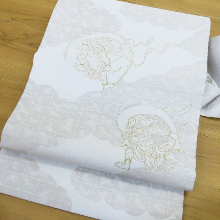 楽天市場】名古屋帯 新品 風神雷神 無料仕立付き 京都おぐら謹製 九寸  