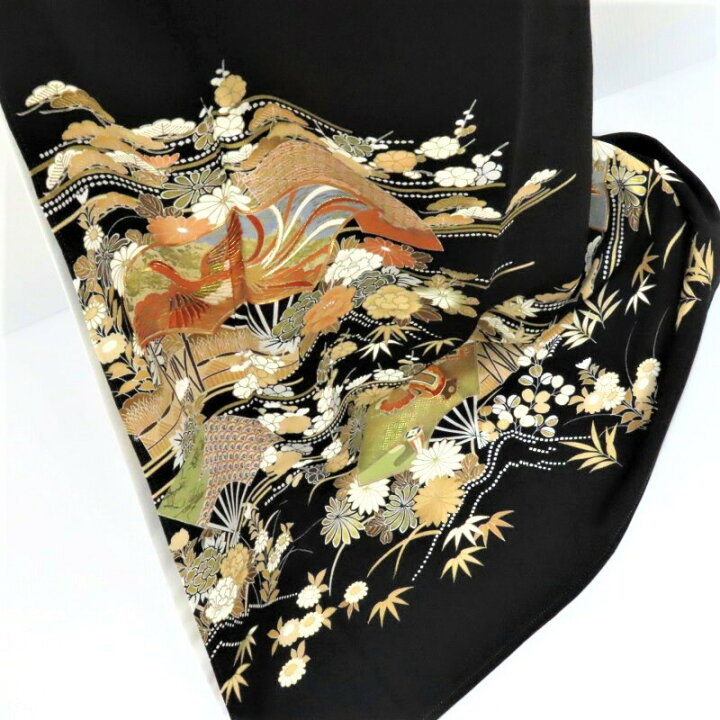 楽天市場】千總 黒留袖 京の老舗450余年 檜扇鳳凰紋 金駒刺繍 黒留袖 