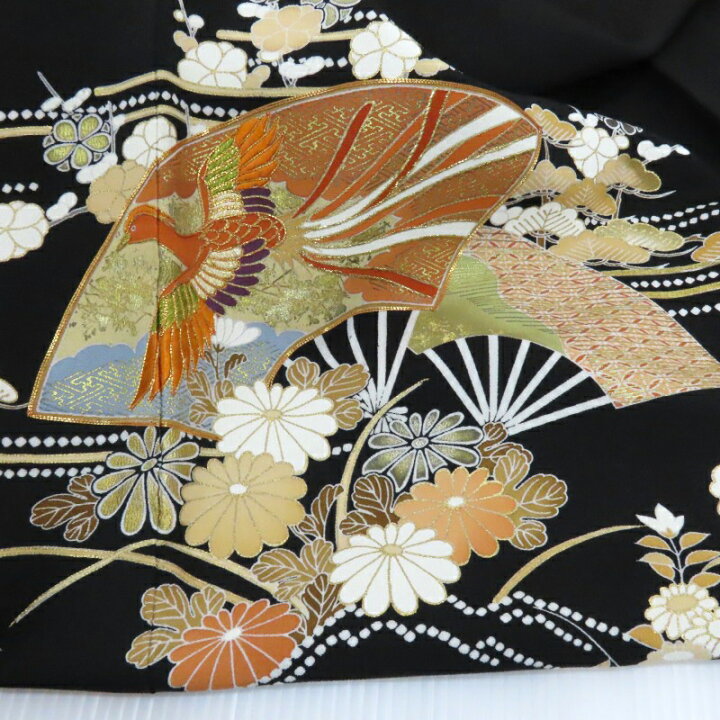 楽天市場】千總 黒留袖 京の老舗450余年 檜扇鳳凰紋 金駒刺繍 黒留袖 