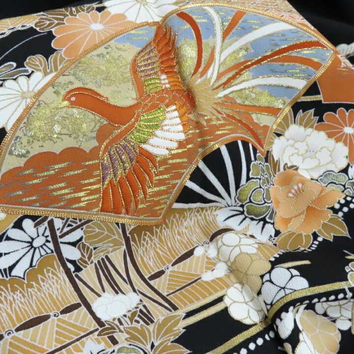 楽天市場】千總 黒留袖 京の老舗450余年 檜扇鳳凰紋 金駒刺繍 黒留袖 