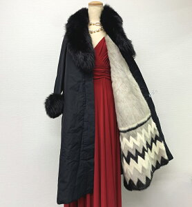 �є�R�[�g �~���N �t�H�b�N�X mink fox realfur ���A���t�@�[ �����O�� ����105cm ������180cm club��(N862)l-y