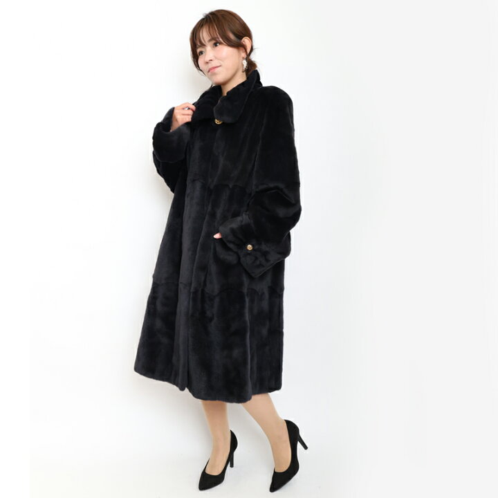楽天市場】毛皮コート ウィーゼル realfur リアルファー ロング丈 着丈 