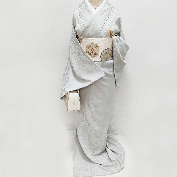 楽天市場】色無地 新品 お仕立済み お茶席着物 【桐竹鳳凰紋・絹鼠色 