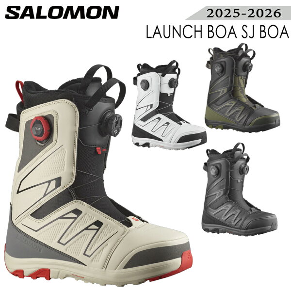 25-26 SALOMON サロモン LAUNCH BOA SJ ブーツ スノーボード BOOTS レディース メンズ 日本正規品 2025-202627.5;BLACK/WHITE