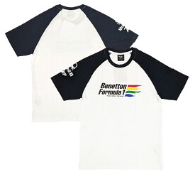 ベネトン フォーミュラ1 レーシング チーム Tシャツ / ブラック ホワイト レトロGP オフィシャル F1