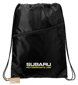 スバル オフィシャル SUBARU スバルモータースポーツUSA rPET ジムバッグ ブラック 公式 車 ナップサック 鞄 黒