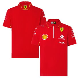 2024 PUMA スクーデリア フェラーリ チーム オフィシャル ポロシャツ レッド イエロー 公式 F1 Ferrari オフィシャル モータースポーツ