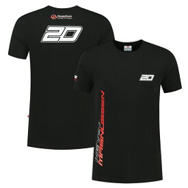 2023 マネーグラム ハース HAAS F1 チーム オフィシャル ケビン マグヌッセン #20 Tシャツ ブラック 黒 公式