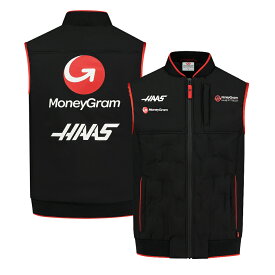 2023 マネーグラム ハース HAAS F1 チーム オフィシャル ライトウェイト ジレット ベスト ブラック 黒 公式