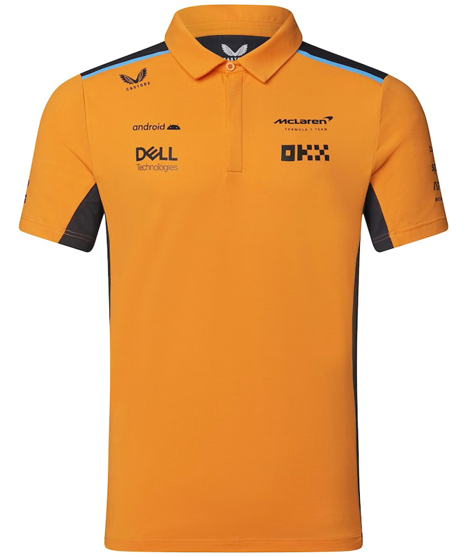 2023 マクラーレン F1 チーム ポロシャツ McLaren 半袖 オレンジ グレー F1 | クラブウィナーズ