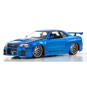 JADA 1/24 Fast&Furious ���C���h�X�s�[�h MAX �j�b�T�� �X�J�C���C�� GT-R (R34) �u���C�A�� �I�R�i�[ �u���[ �� �͌^ �~�j�`���A �~�j�J�[ ���f���J�[ �� JADA97173