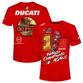 2023年 ドゥカティ DUCATI レノボ チーム フランチェスコ バニャイア ワールドチャンピオン 記念 Tシャツ レッド