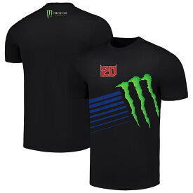 ファビオ クアルタラロ ビッグ モンスターエナジー ロゴ ブルー ストライプ Tシャツ ブラック 黒 YAMAHA MotoGP バイク 公式