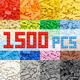 【クーポン配布中】 HIUMEクラシック ブロック おもちゃ1500ピースのブロックセット、レゴおよび主要なブランドに対応、12色のクラシックカラ