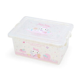 【クーポン配布中】 サンリオ フタ付き収納ケースM ハローキティ キティちゃん hello kitty クリア収納インテリア キャラクター 32×