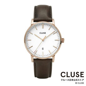 クルース CLUSE 日本公式ストア アラヴィス レザー ローズゴールド ホワイト ダークブラウン メンズ レディース 男性 女性 ペアウォッチ 腕時計 時計 防水 クォーツ