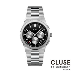 クルース CLUSE 日本公式ストア ヴィグルー40 クロノ ブラック シルバー シルバー メンズ レディース 男性 女性 ペアウォッチ 腕時計 時計 防水 クォーツ