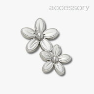 シューズ アクセサリー_1245 《クロックス ジビッツ チャーム》 Silver Double Flower Cluster #10018611