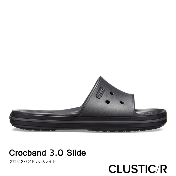 偉大な クロックス《ユニセックス》クロックバンド 3.0 スライド ブラックｘグラファイト 爆売り Crocband BlackｘGraphite Slide CROCS