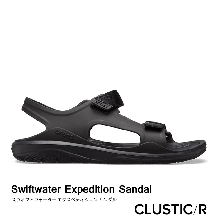 クロックス《レディース》スウィフトウォーター エクスペディション サンダル ブラックｘブラック CROCS Swiftwater 高級品 BlackｘBlack Expedition Sandal ご予約品