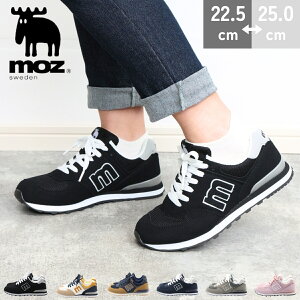 【本日限定!10%OFFクーポン×P4倍!】 moz モズ スニーカー レディース 軽量 おしゃれ ウォーキング ランニング 3E 通勤 通学 レースアップ 北欧 ブランド 黒 ネイビー カーキ グレー ピンク サ