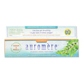 【ペースト状歯磨き粉】オーロメア アーユルヴェーダ ハーバル歯磨き粉 リコリス風味 117g auromere Herbal Tooth Paste Licorice 4.16 oz