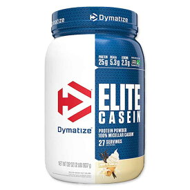 ダイマタイズ エリート カゼインプロテイン スムースバニラ味 2lb 907g 約27回分 Dymatize Elite Casein Vanilla Smooth カゼインプロテイン 筋トレ トレーニング【お取り寄せ商品】【合わせて買いたい】
