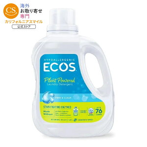 �G�R�X �A�[�X�t�����h���[ �t���[���N���A �y�f�z�� �����h���[�f�^�[�W�F���g 2070mL ECOS Earth Friendly Products Free & Clear with Enzymes Laundry Detergent 70 fl. oz. �y�����񂹏��i�z